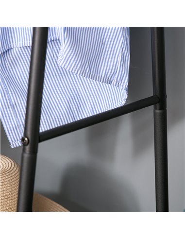 HOMCOM Metal Clothes Rack Coat Garment Hanger Hallway Organiser Hanging Rail Stand 2-tier Shoe Shelving A Shaped 77L x 45W x 153