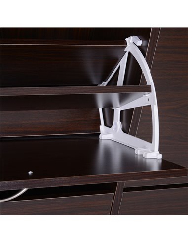 HOMCOM Wooden Shoes Cabinet Multi Flip Down Shelf Drawer Organizer - Dark Brown 837-004BN