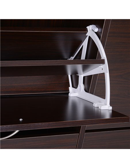 HOMCOM Wooden Shoes Cabinet Multi Flip Down Shelf Drawer Organizer - Dark Brown 837-004BN - pic 42625 | FastDaddyshop