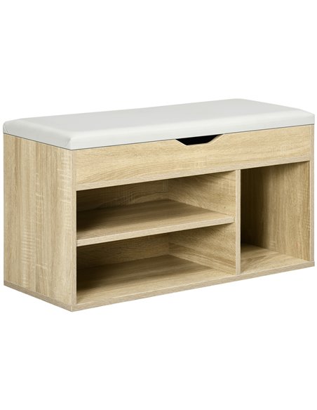 HOMCOM Shoes Cabinet Bench Hidden Storage, Oak Tone 837-039ND - pic 42636 | FastDaddyshop