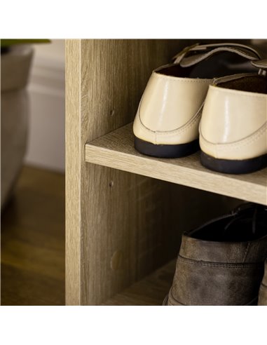 HOMCOM Shoes Cabinet Bench Hidden Storage Padded Seat Organiser Footwear Rack Hallway Oak Tone 837-039ND
