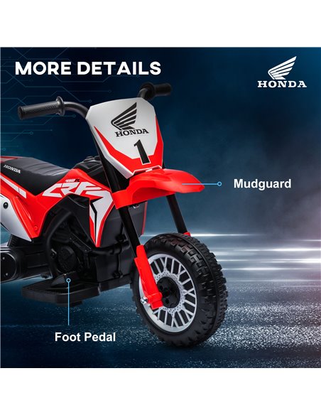 HOMCOM 6V Kids Motorbike, 3 Wheels Kids Electric Bike with Horn, Startup Sound for Ages 18-36 Months - Red 370-298V70RD - pic 42678 | FastDaddyshop
