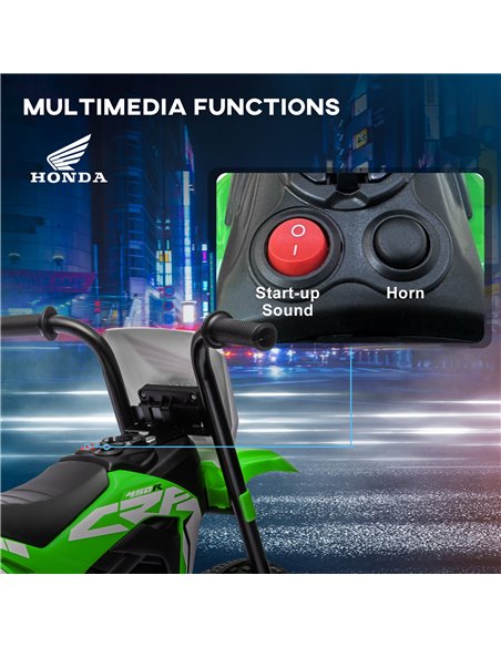 HOMCOM 6V Kids Motorbike, 3 Wheels Kids Electric Bike with Horn, Startup Sound for Ages 18-36 Months - Green 370-298V70GN - pic 42685 | FastDaddyshop