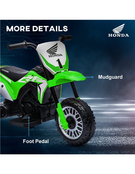 HOMCOM 6V Kids Motorbike, 3 Wheels Kids Electric Bike with Horn, Startup Sound for Ages 18-36 Months - Green 370-298V70GN - pic 42687 | FastDaddyshop