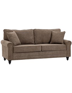 HOMCOM 2 Seater Fabric Sofa with Cushions and Throw Pillows, Brown 839-499V71BN