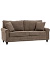HOMCOM 2 Seater Fabric Sofa with Cushions and Throw Pillows, Brown 839-499V71BN