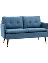 HOMCOM 2 Seater Sofas for Living Room, Fabric Couch, Dark Blue 839-622V70DB