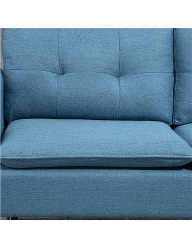 HOMCOM 2 Seater Sofas for Living Room, Fabric Couch, Button Tufted Love Seat with Cushions, Dark Blue 839-622V70DB