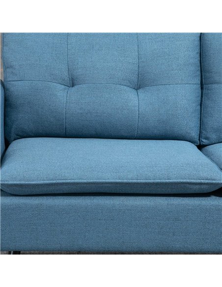 HOMCOM 2 Seater Sofas for Living Room, Fabric Couch, Button Tufted Love Seat with Cushions, Dark Blue 839-622V70DB - pic 42777 | FastDaddyshop