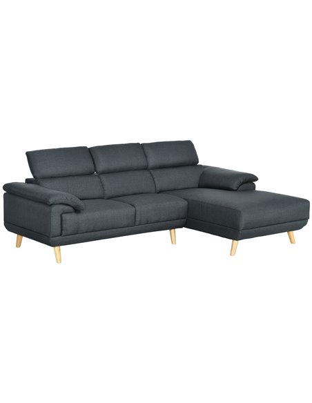 HOMCOM Corner Fabric L Shaped Sofa, Dark Grey 839-446V01CG - pic 42780 | FastDaddyshop