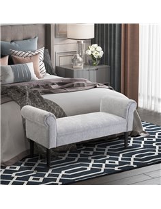 HOMCOM Bed End Side Chaise Lounge Sofa, Light Grey 831-153V71LG 2