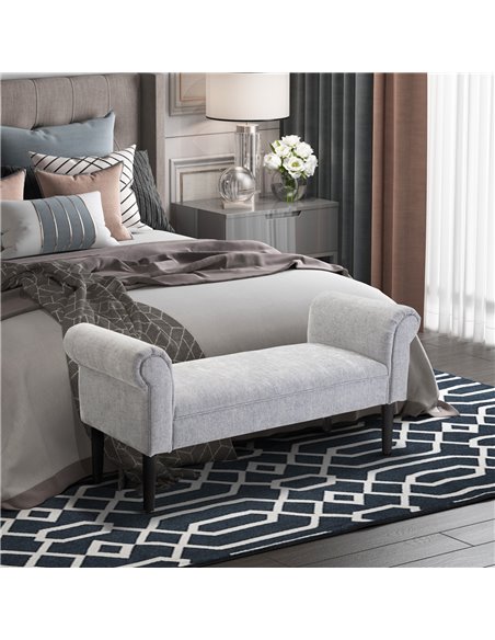HOMCOM Bed End Side Chaise Lounge Sofa, Light Grey 831-153V71LG - pic 42799 | FastDaddyshop