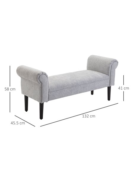 HOMCOM Bed End Side Chaise Lounge Sofa, Light Grey 831-153V71LG - pic 42800 | FastDaddyshop