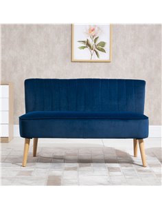 HOMCOM 117cm Velvet Two-Seat Sofa with Wood Frame, Grey 833-524V74BU 2