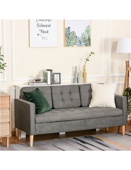 HOMCOM Modern 3-Seater Sofa with Hidden Storage, Grey 839-033V71GY - pic 42817 | FastDaddyshop