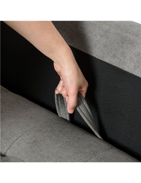HOMCOM Modern 3-Seater Sofa Button-Tufted Fabric Couch with Hidden Storage Rubberwood Legs for Living Room, Grey 839-033V71GY - pic 42824 | FastDaddyshop