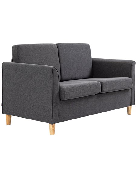 HOMCOM Compact Loveseat Sofa, Modern 2 Seater Sofa, Dark Grey 833-653V71CG - pic 42843 | FastDaddyshop