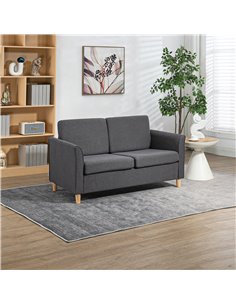 HOMCOM Compact Loveseat Sofa, Modern 2 Seater Sofa, Dark Grey 833-653V71CG 2