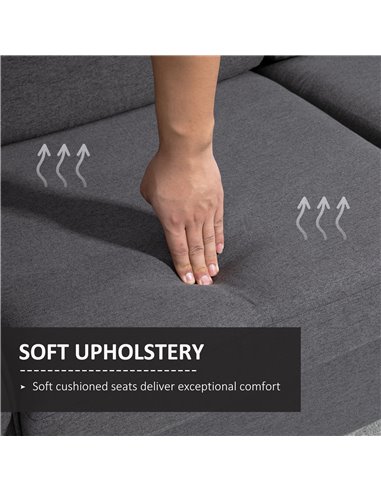 HOMCOM Compact Loveseat Sofa, Modern 2 Seater Sofa, Dark Grey 833-653V71CG