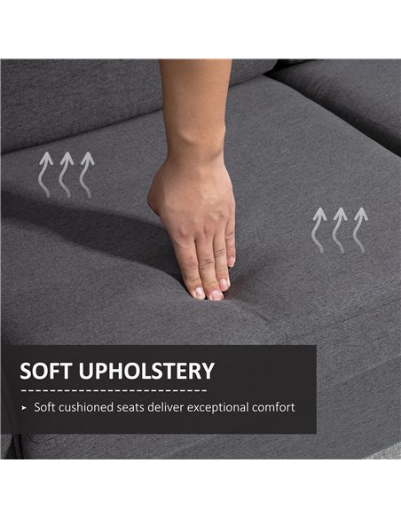 HOMCOM Compact Loveseat Sofa, Modern 2 Seater Sofa, Dark Grey 833-653V71CG - pic 42846 | FastDaddyshop