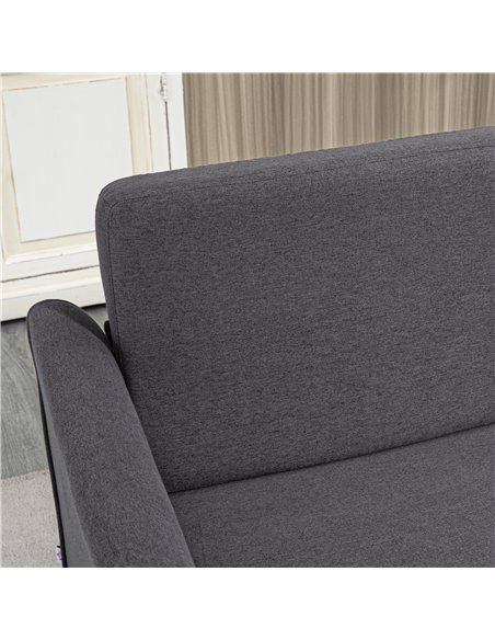 HOMCOM Compact Loveseat Sofa, Modern 2 Seater Sofa for Living Room with Wood Legs and Armrests, Dark Grey 833-653V71CG - pic 42849 | FastDaddyshop
