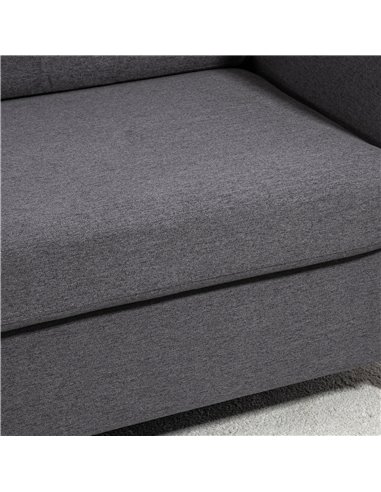 HOMCOM Compact Loveseat Sofa, Modern 2 Seater Sofa for Living Room with Wood Legs and Armrests, Dark Grey 833-653V71CG