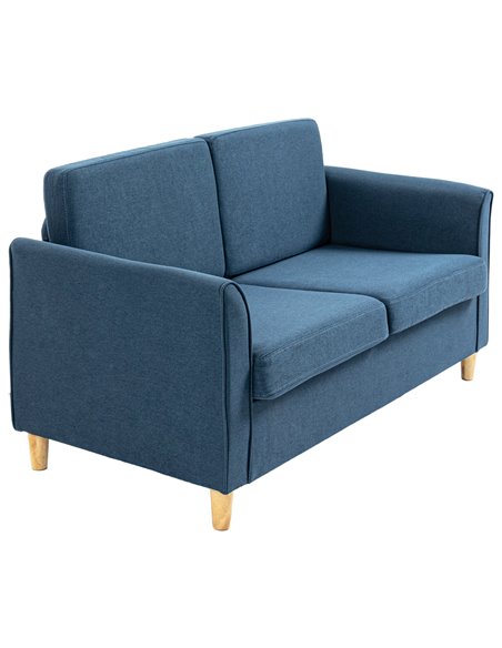 HOMCOM Compact Loveseat Sofa, Modern 2 Seater Sofa, Blue 833-653V71BU - pic 42852 | FastDaddyshop