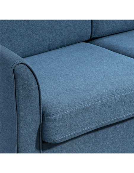 HOMCOM Compact Loveseat Sofa, Modern 2 Seater Sofa for Living Room with Wood Legs and Armrests, Blue 833-653V71BU - pic 42860 | FastDaddyshop