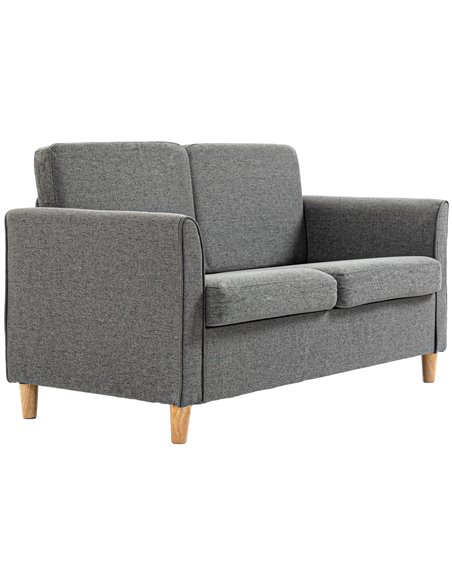 HOMCOM Compact Loveseat Sofa, Modern 2 Seater Sofa for Living Room with Wood Legs and Armrests, Grey 833-653V71GY - pic 42861 | FastDaddyshop