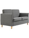 HOMCOM Compact Loveseat Sofa, Modern 2 Seater Sofa for Living Room with Wood Legs and Armrests, Grey 833-653V71GY