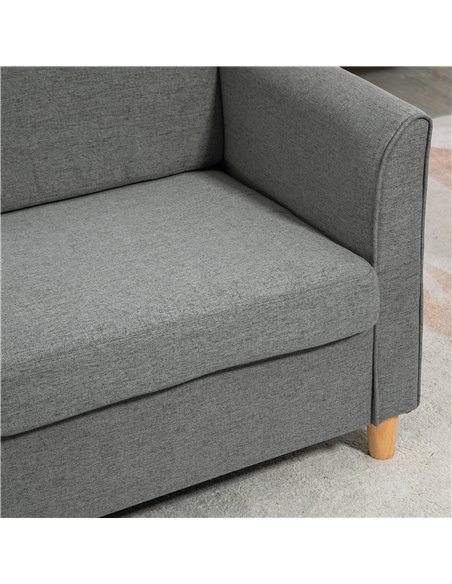 HOMCOM Compact Loveseat Sofa, Modern 2 Seater Sofa for Living Room with Wood Legs and Armrests, Grey 833-653V71GY - pic 42868 | FastDaddyshop