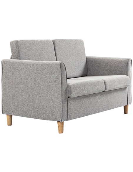 HOMCOM Compact Loveseat Sofa, Modern 2 Seater Sofa, Light Grey 833-653V71LG - pic 42870 | FastDaddyshop