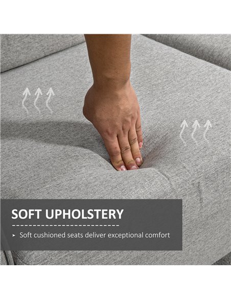 HOMCOM Compact Loveseat Sofa, Modern 2 Seater Sofa, Light Grey 833-653V71LG - pic 42873 | FastDaddyshop