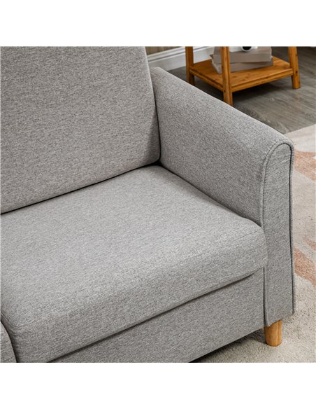 HOMCOM Compact Loveseat Sofa, Modern 2 Seater Sofa for Living Room with Wood Legs and Armrests, Light Grey 833-653V71LG - pic 42877 | FastDaddyshop