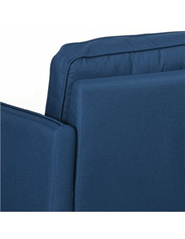 HOMCOM 143cm Loveseat Sofa for Bedroom Upholstered 2 Seater Sofa with Back Cushions and Pillows, Blue 839-857V70BU