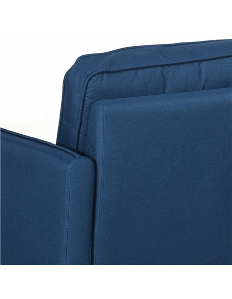 HOMCOM 143cm Loveseat Sofa for Bedroom Upholstered 2 Seater Sofa with Back Cushions and Pillows, Blue 839-857V70BU - pic 42895 | FastDaddyshop