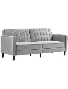 HOMCOM Modern Convertible Sofa Futon, Light Grey 839-076V73LG