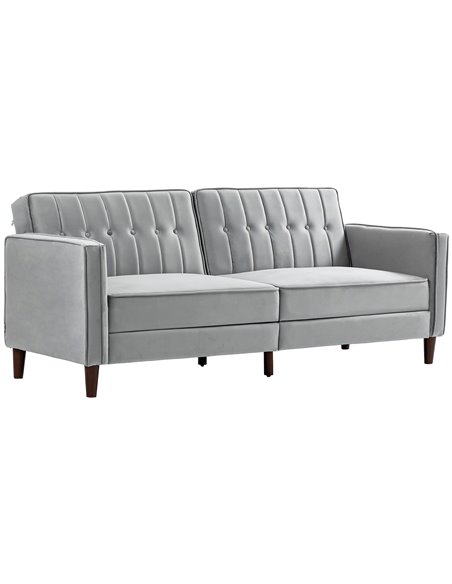HOMCOM Modern Convertible Sofa Futon, Light Grey 839-076V73LG - pic 42897 | FastDaddyshop