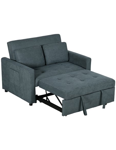 HOMCOM Loveseat Sofa Bed, Convertible Bed Settee, Charcoal Grey 839-900V70CG - pic 42906 | FastDaddyshop