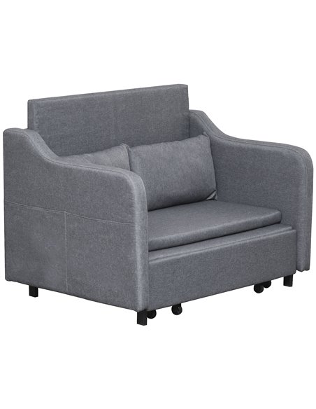 HOMCOM 2 Seater Sofa Bed, Pull Out Sofa Bed, Grey 839-029V71GY - pic 42942 | FastDaddyshop