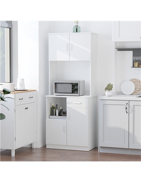 HOMCOM Kitchen Cupboard with Doors Cabinet Shelves Drawer, White 801-098 - pic 42952 | FastDaddyshop