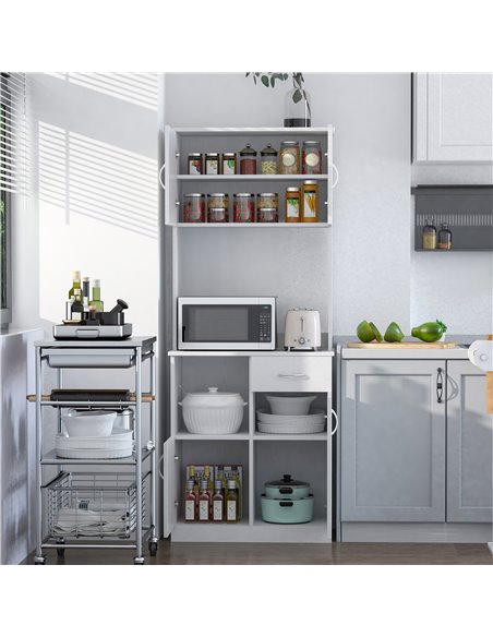 HOMCOM Kitchen Cupboard with Doors Cabinet Shelves Drawer, White 801-098 - pic 42954 | FastDaddyshop