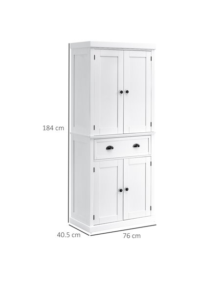 HOMCOM Traditional Colonial Freestanding Kitchen Cupboard, White 835-115WT - pic 42971 | FastDaddyshop