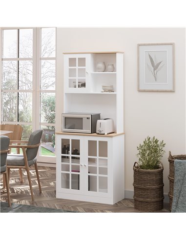 HOMCOM Kitchen Cupboard  Sideboard Storage Cabinet Unit, White 835-209V01