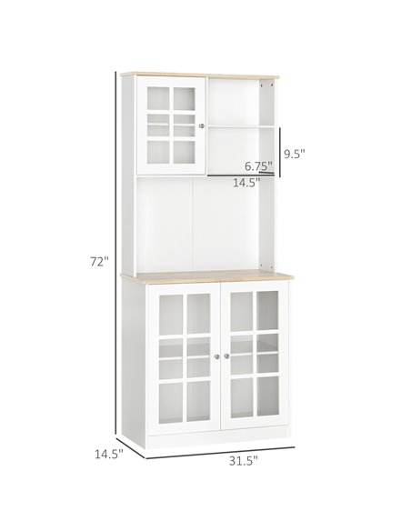 HOMCOM Kitchen Cupboard  Sideboard Storage Cabinet Unit, White 835-209V01 - pic 42980 | FastDaddyshop