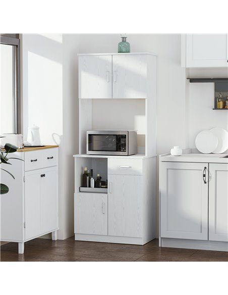 HOMCOM Modern Freestanding Kitchen Cupboard Storage Cabinet, White 835-259 - pic 42999 | FastDaddyshop