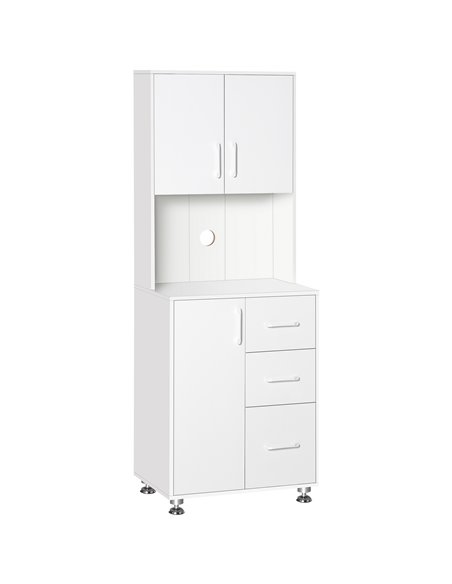 HOMCOM Modern Kitchen Cupboard with Storage Cabinets, White 835-341WT - pic 43005 | FastDaddyshop