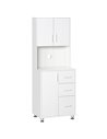 HOMCOM Modern Kitchen Cupboard with Storage Cabinets, White 835-341WT