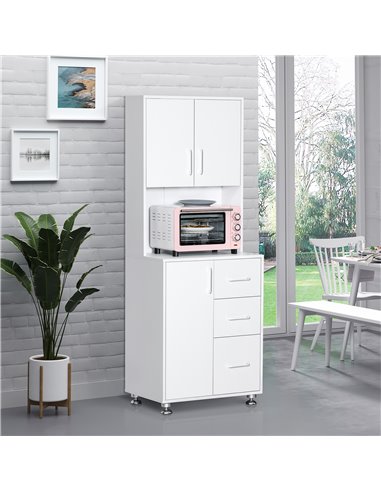 HOMCOM Modern Kitchen Cupboard with Storage Cabinets, White 835-341WT