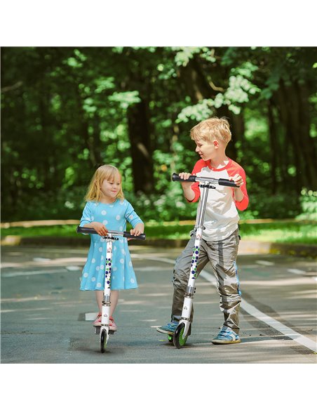 HOMCOM Scooter for Kids Toddler One-Click Foldable Kick Scooter with Adjustable Height Brake for Boys and Girls 3-8 Years Alumin - pic 4301 | FastDaddyshop